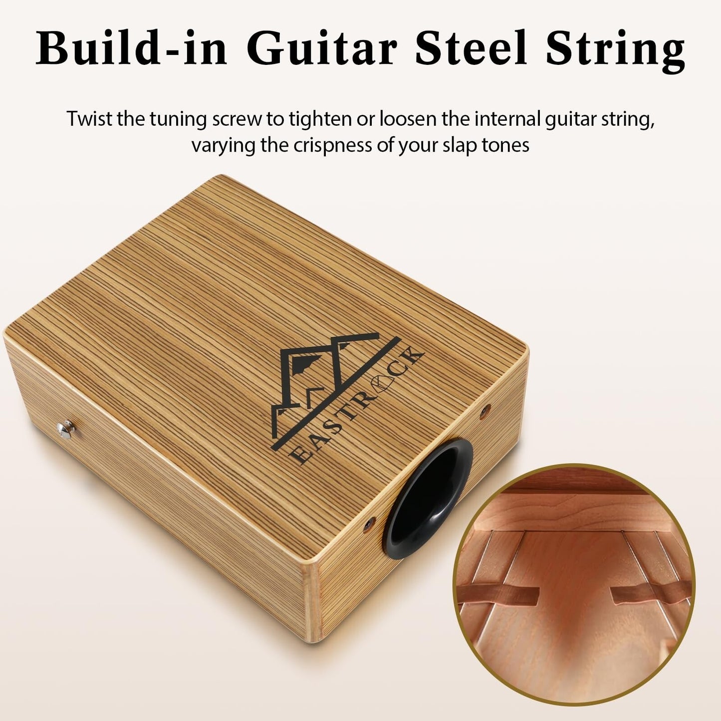 Eastrock Portable Cajones Beat Box Hand Drum Cajon, Stringed Persussion Instr...