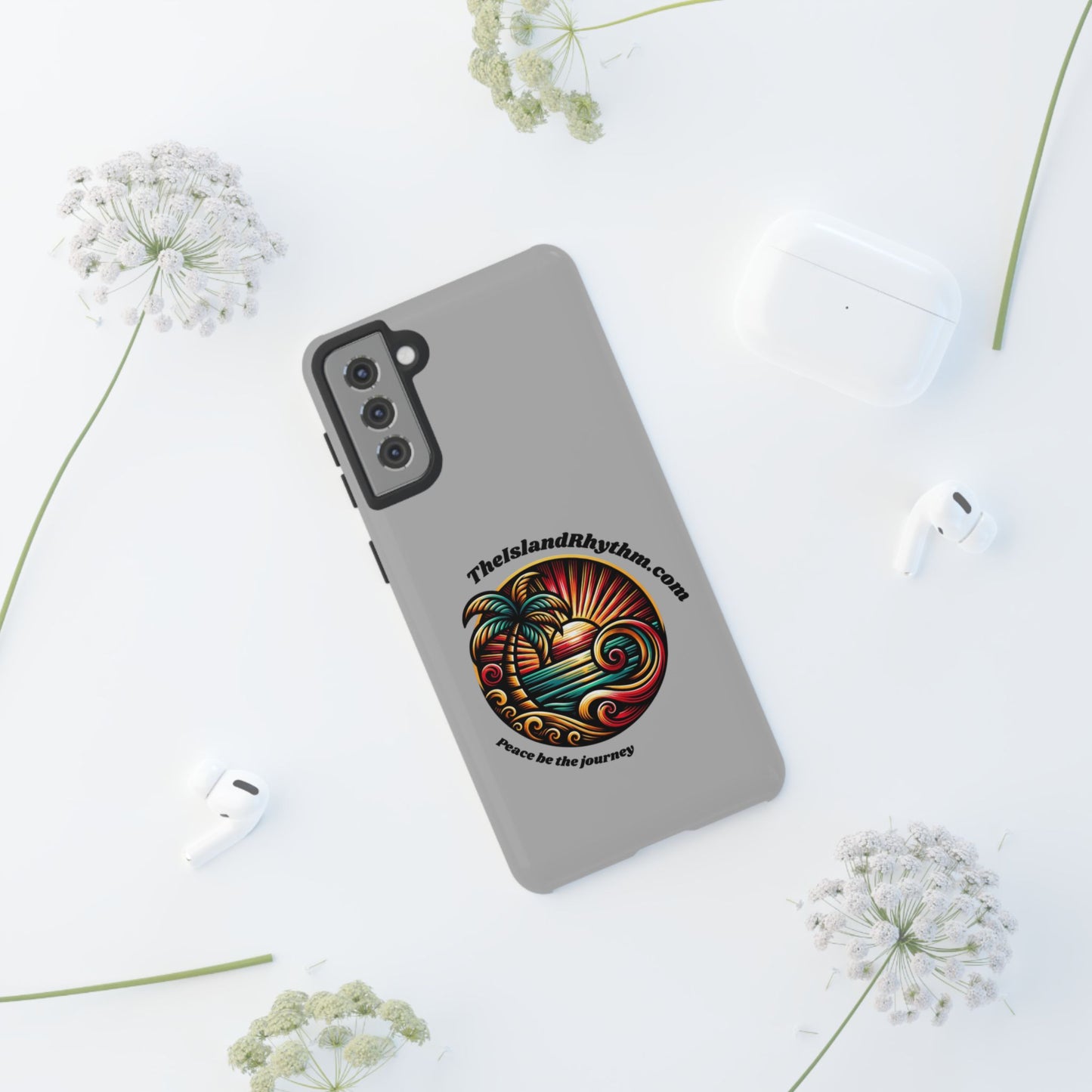 Tough Phone Case - Coastal Vibes with Inspirational Quote "Peace be the journey"