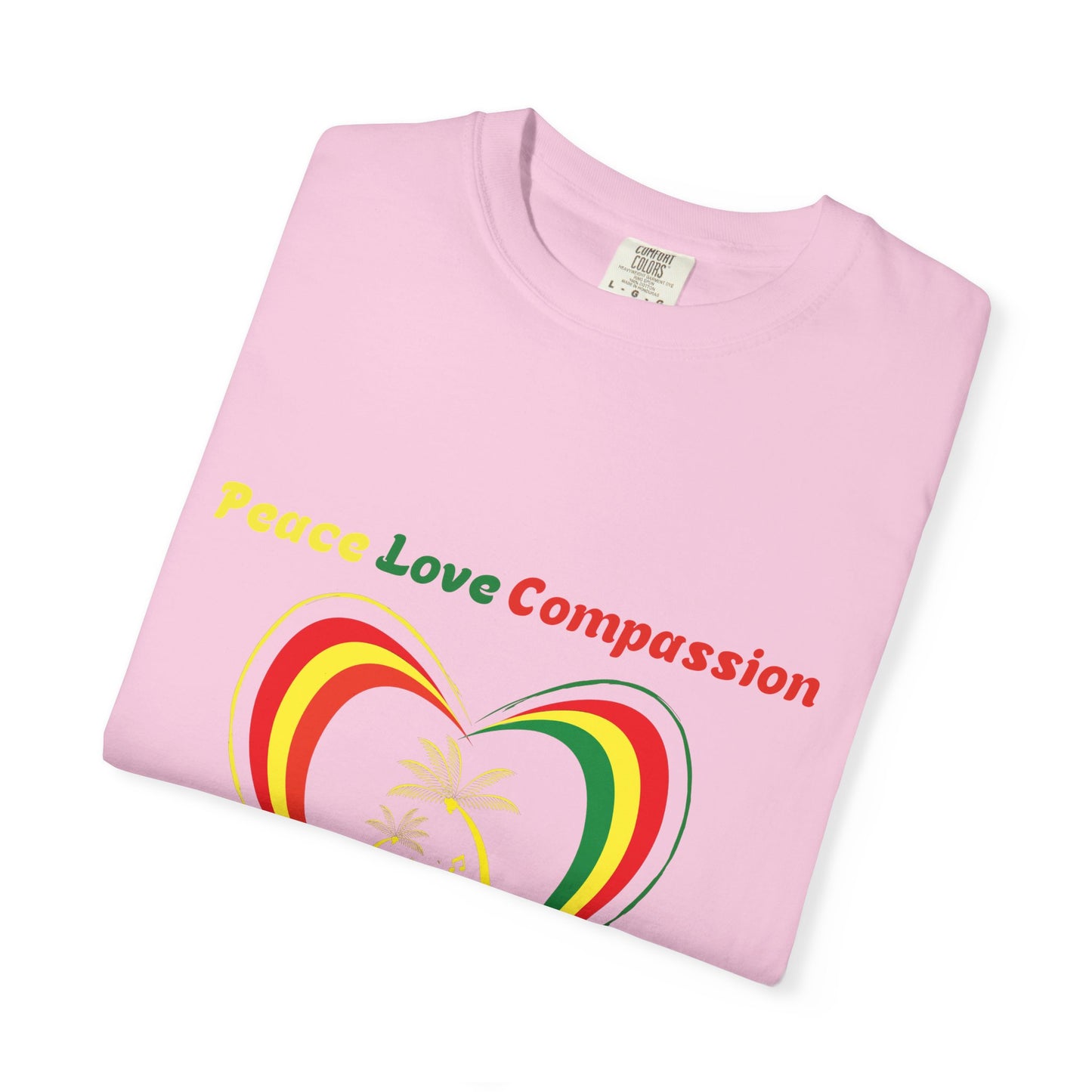 Garment-Dyed T-shirt Island Rhythm Peace Love Compassion