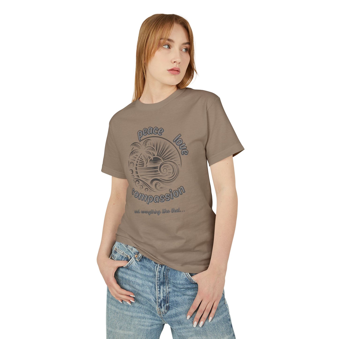 T-Shirt Peace Love Compassion Island Rhythm Tee