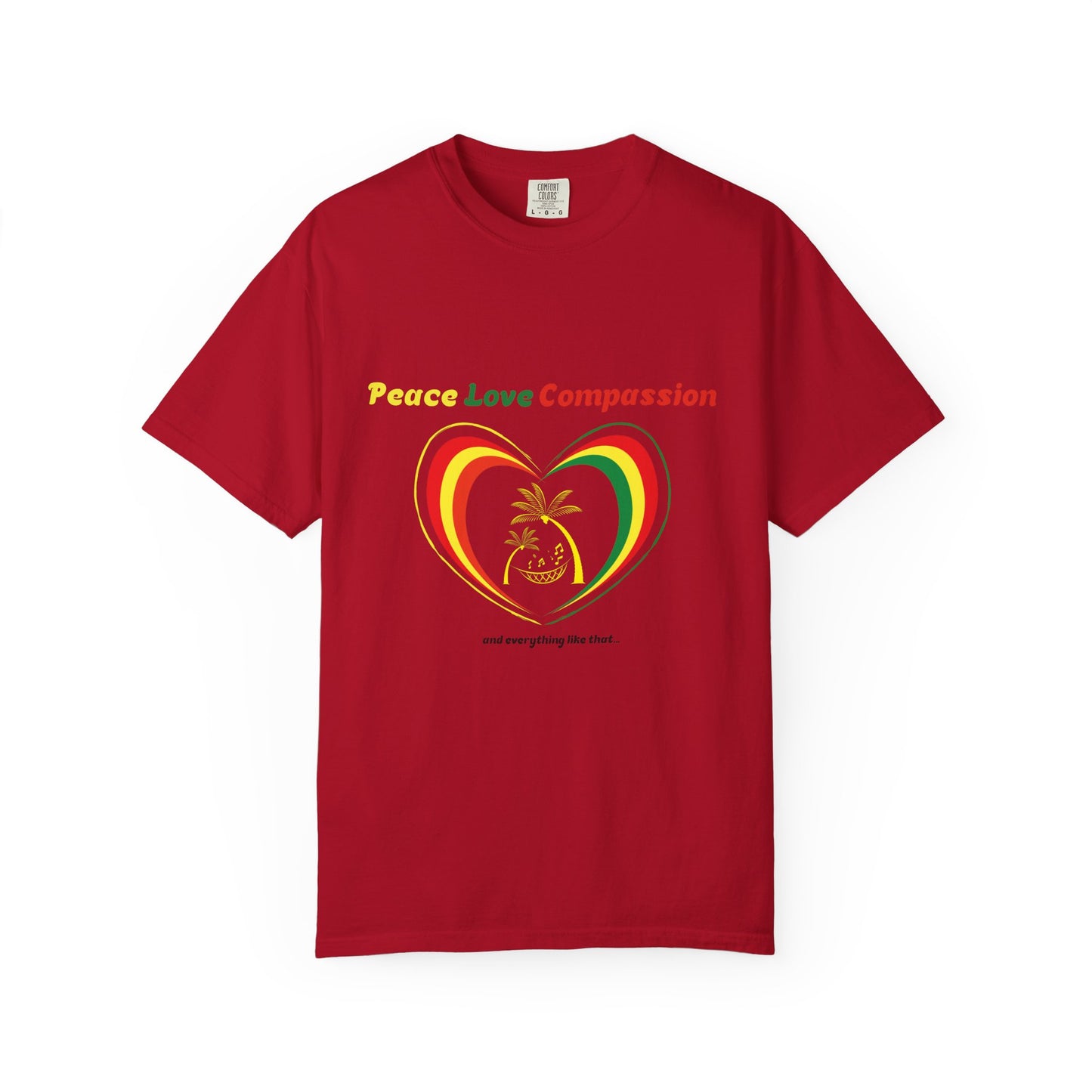 Garment-Dyed T-shirt Island Rhythm Peace Love Compassion
