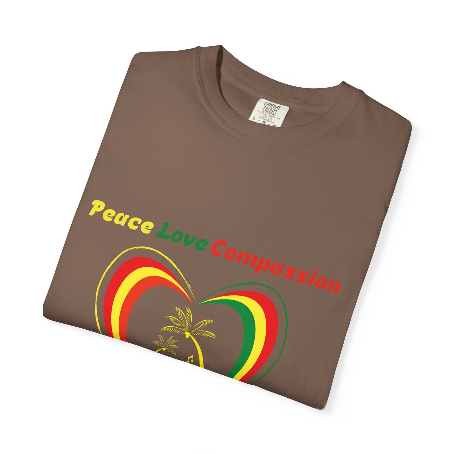 Garment-Dyed T-shirt Island Rhythm Peace Love Compassion