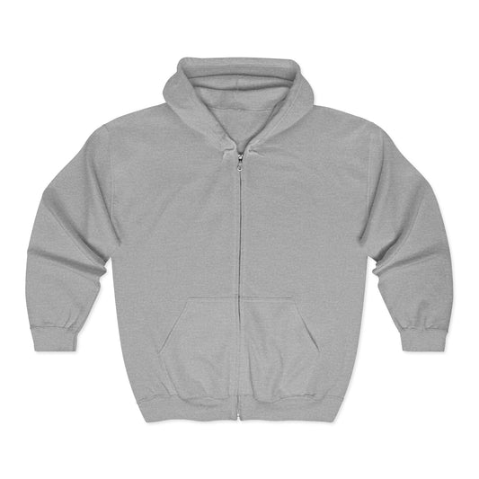 Tropical Sunset Zip-Up Hoodie | Unisex Heavy Blend Full Zip with Palm Design - The Island Rhythm