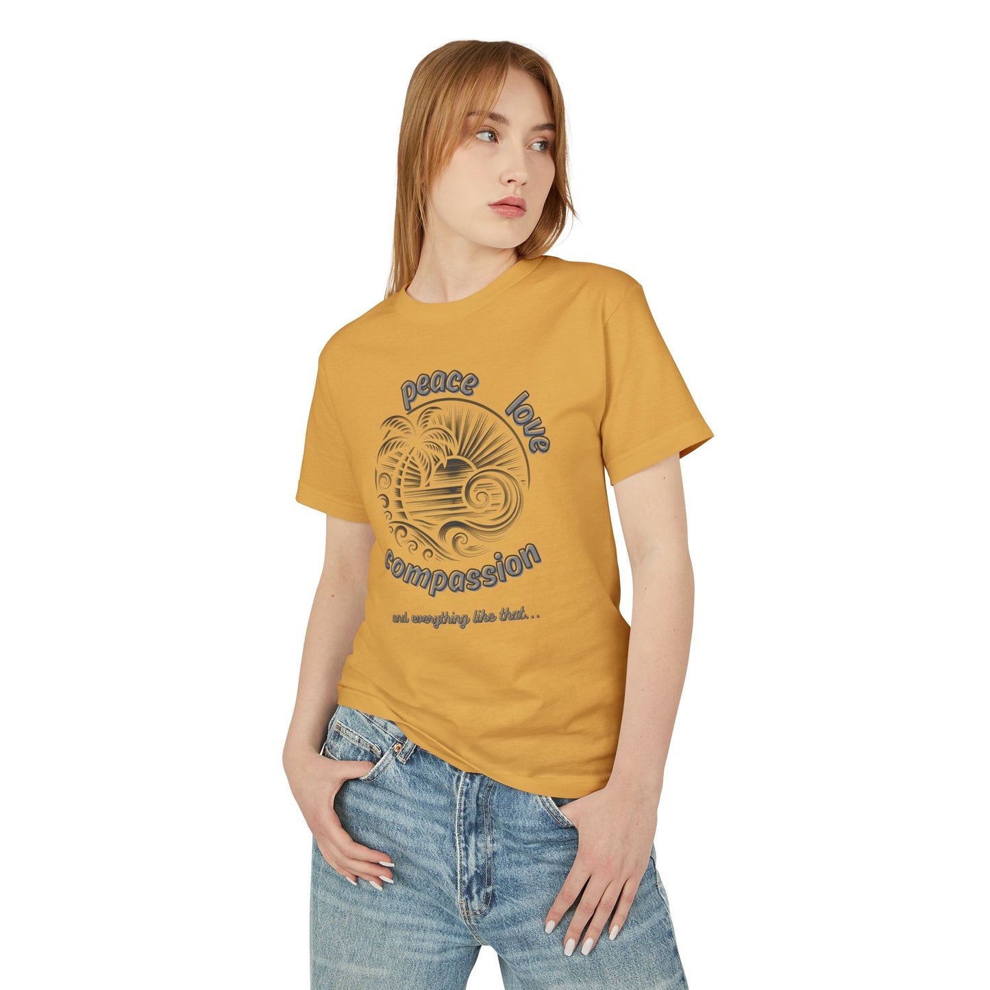 T-Shirt Peace Love Compassion Island Rhythm Tee