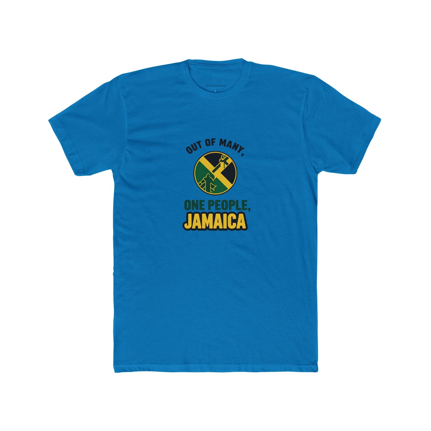 Jamaican Pride Unisex Cotton Crew Tee - Out of Many, One People Graphic T-Shirt
