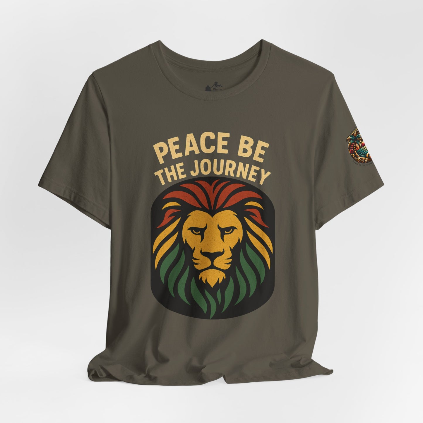 Island Rhythm Peace Be The Journey Lion T Shirt Rasta Lion Graphic Tee – Vintage Reggae Style | Streetwear