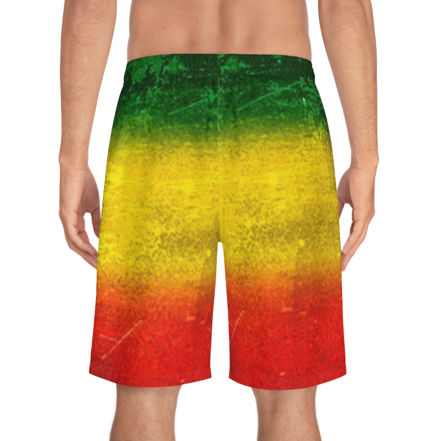 Men's Rasta Board Shorts - Vibrant Beachwear for Summer Adventures