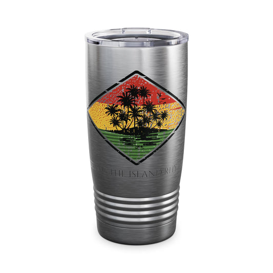 Feeling the Island Rhythm 20oz Ringneck Tumbler - Tropical Vibe Travel Mug - The Island Rhythm