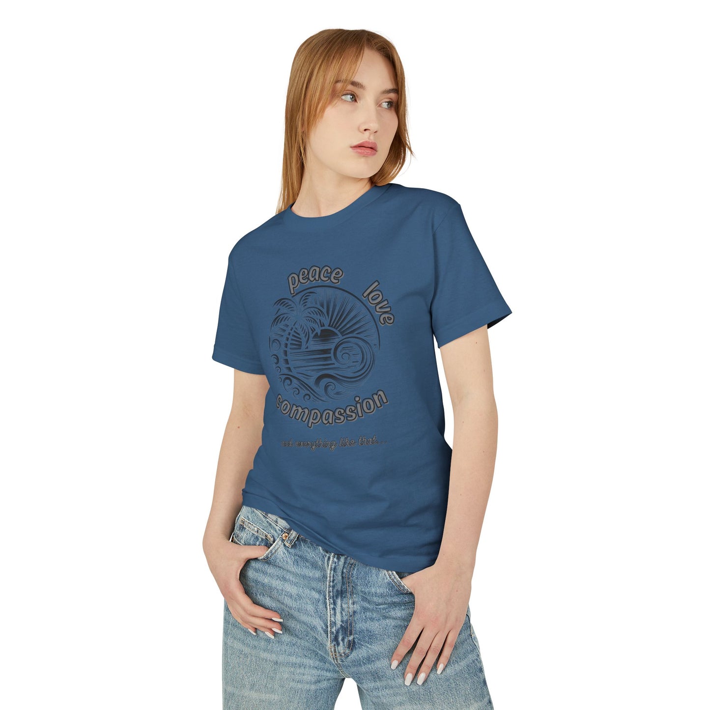 T-Shirt Peace Love Compassion Island Rhythm Tee