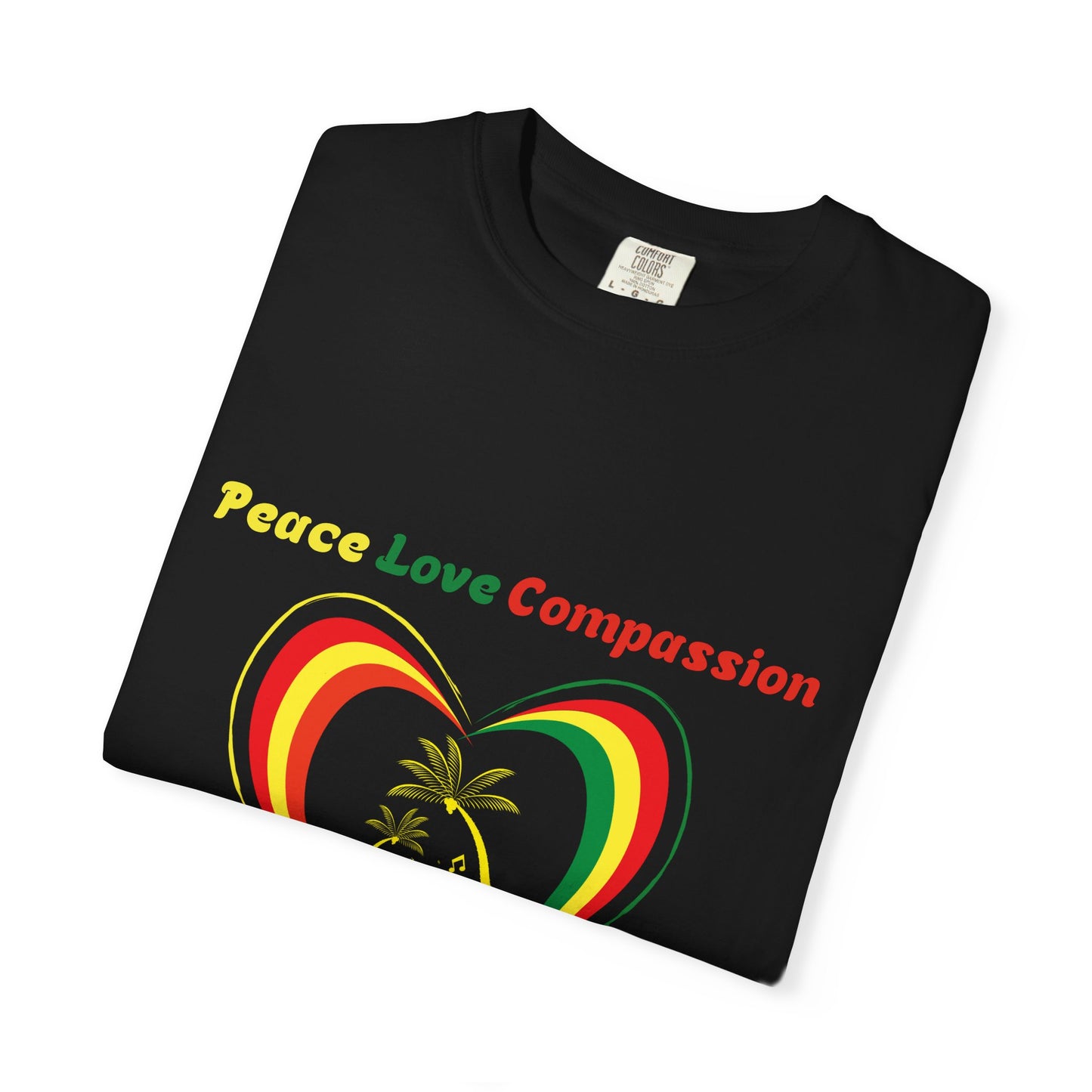 Garment-Dyed T-shirt Island Rhythm Peace Love Compassion