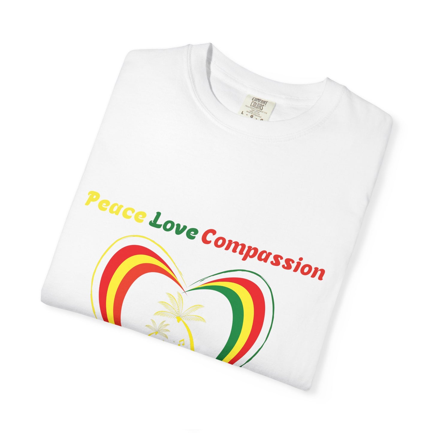Garment-Dyed T-shirt Island Rhythm Peace Love Compassion