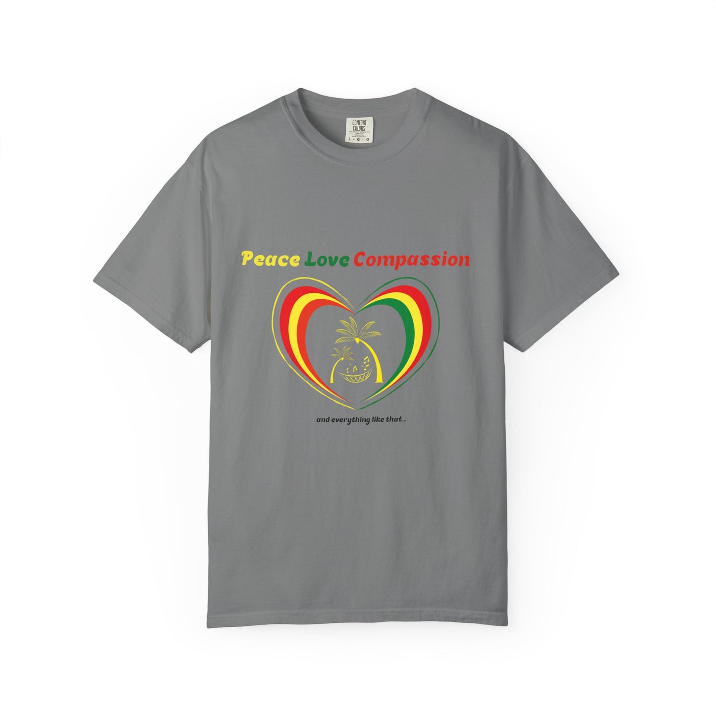 Garment-Dyed T-shirt Island Rhythm Peace Love Compassion