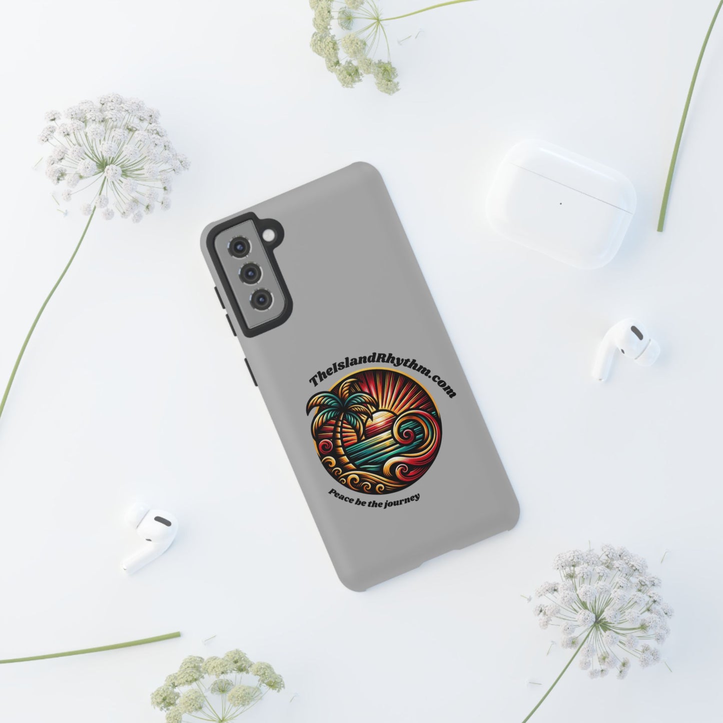 Tough Phone Case - Coastal Vibes with Inspirational Quote "Peace be the journey"