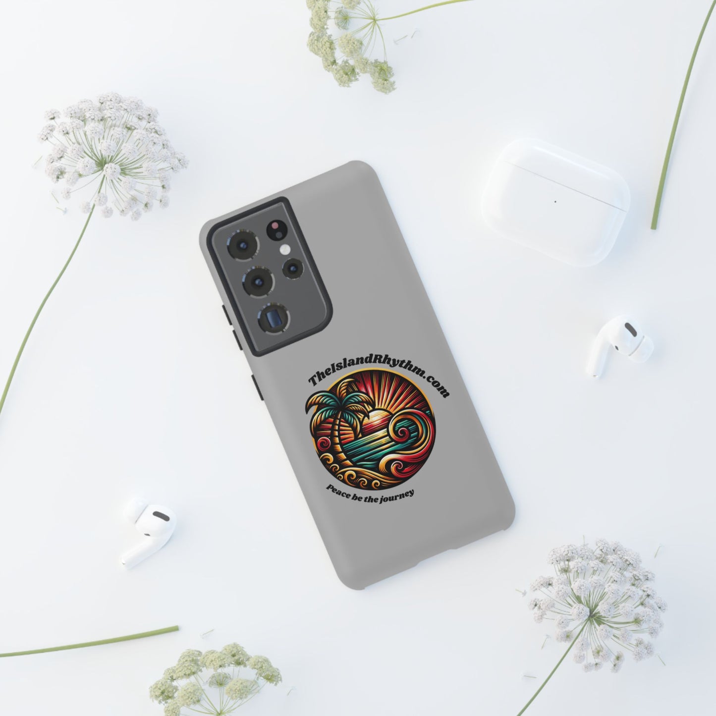 Tough Phone Case - Coastal Vibes with Inspirational Quote "Peace be the journey"