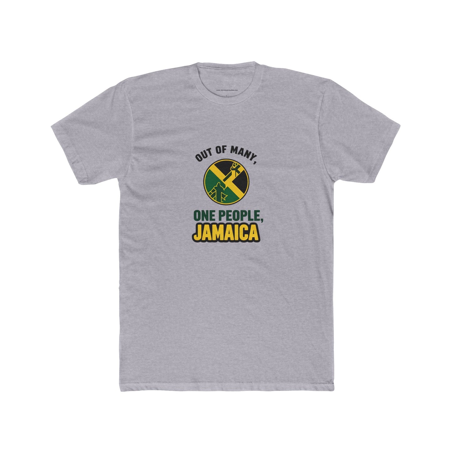 Jamaican Pride Unisex Cotton Crew Tee - Out of Many, One People Graphic T-Shirt