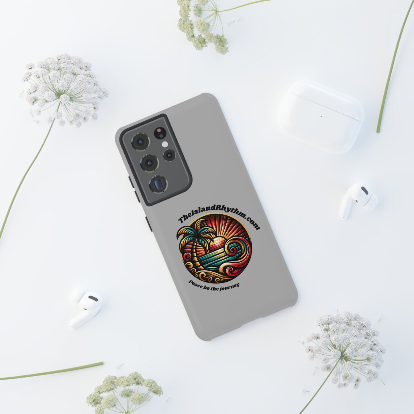 Tough Phone Case - Coastal Vibes with Inspirational Quote "Peace be the journey"