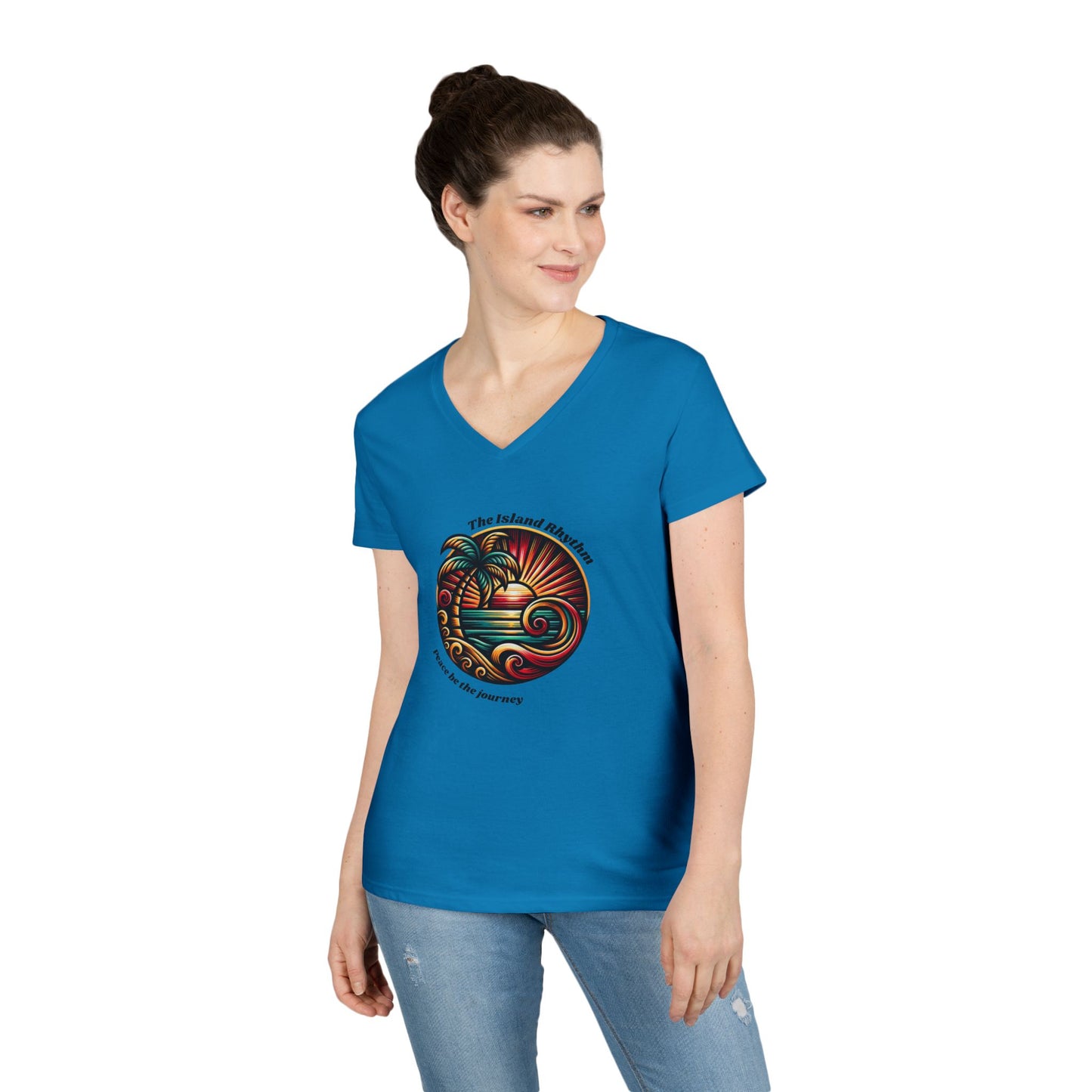 V-Neck T-Shirt Island Rhythm Pride