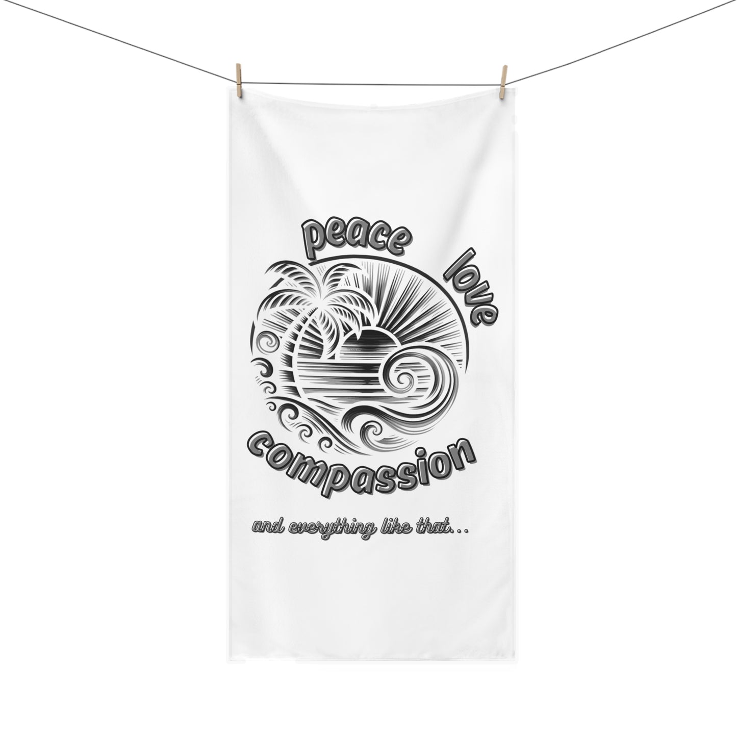 Mink-Cotton Towel - Peace, Love & Compassion Beach Towel