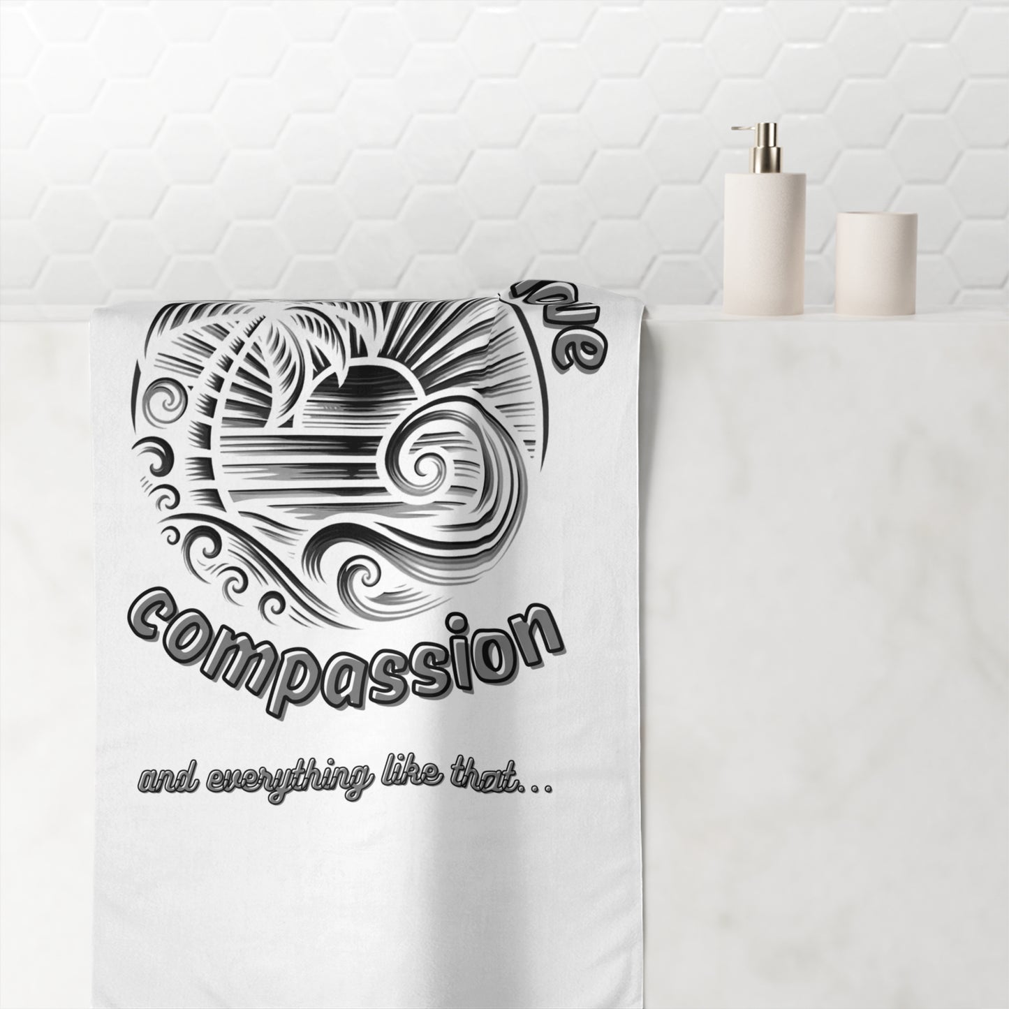 Mink-Cotton Towel - Peace, Love & Compassion Beach Towel