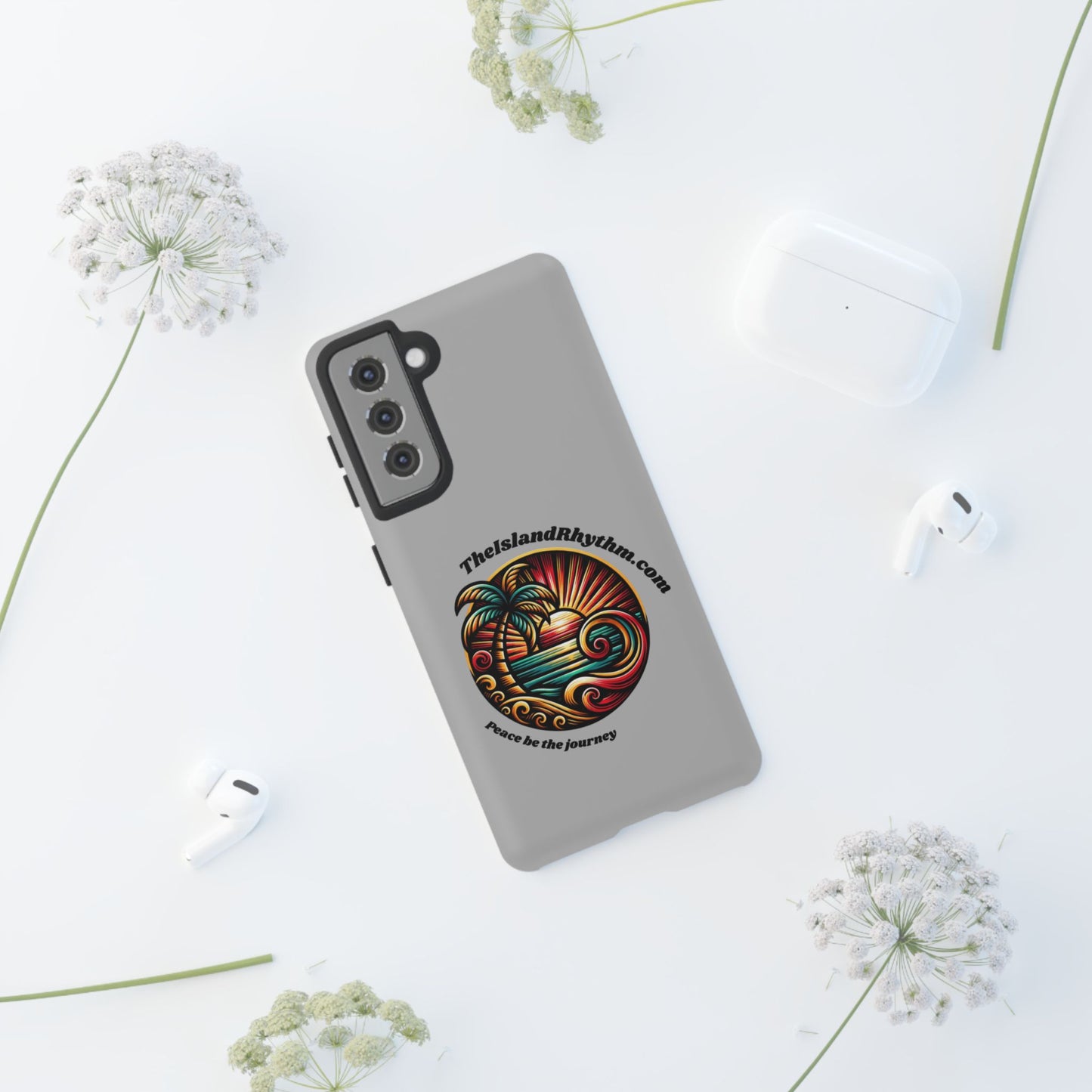 Tough Phone Case - Coastal Vibes with Inspirational Quote "Peace be the journey"