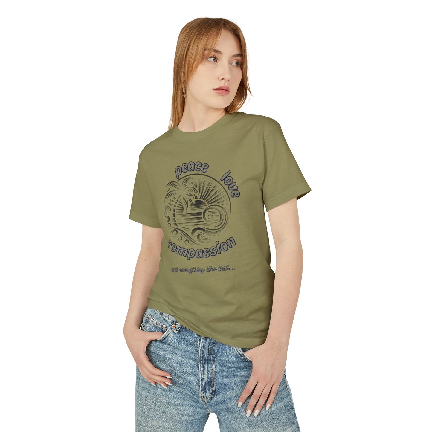 T-Shirt Peace Love Compassion Island Rhythm Tee