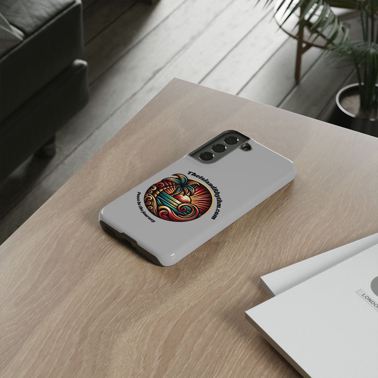 Tough Phone Case - Coastal Vibes with Inspirational Quote "Peace be the journey"
