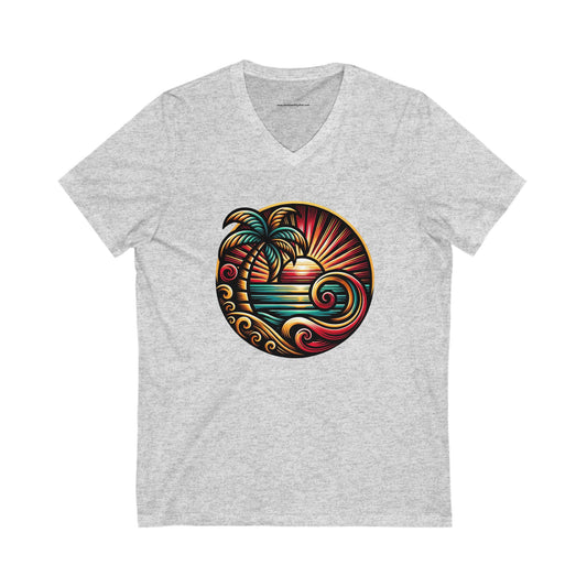 V-Neck Tee - Island Rhythm V Design - The Island Rhythm