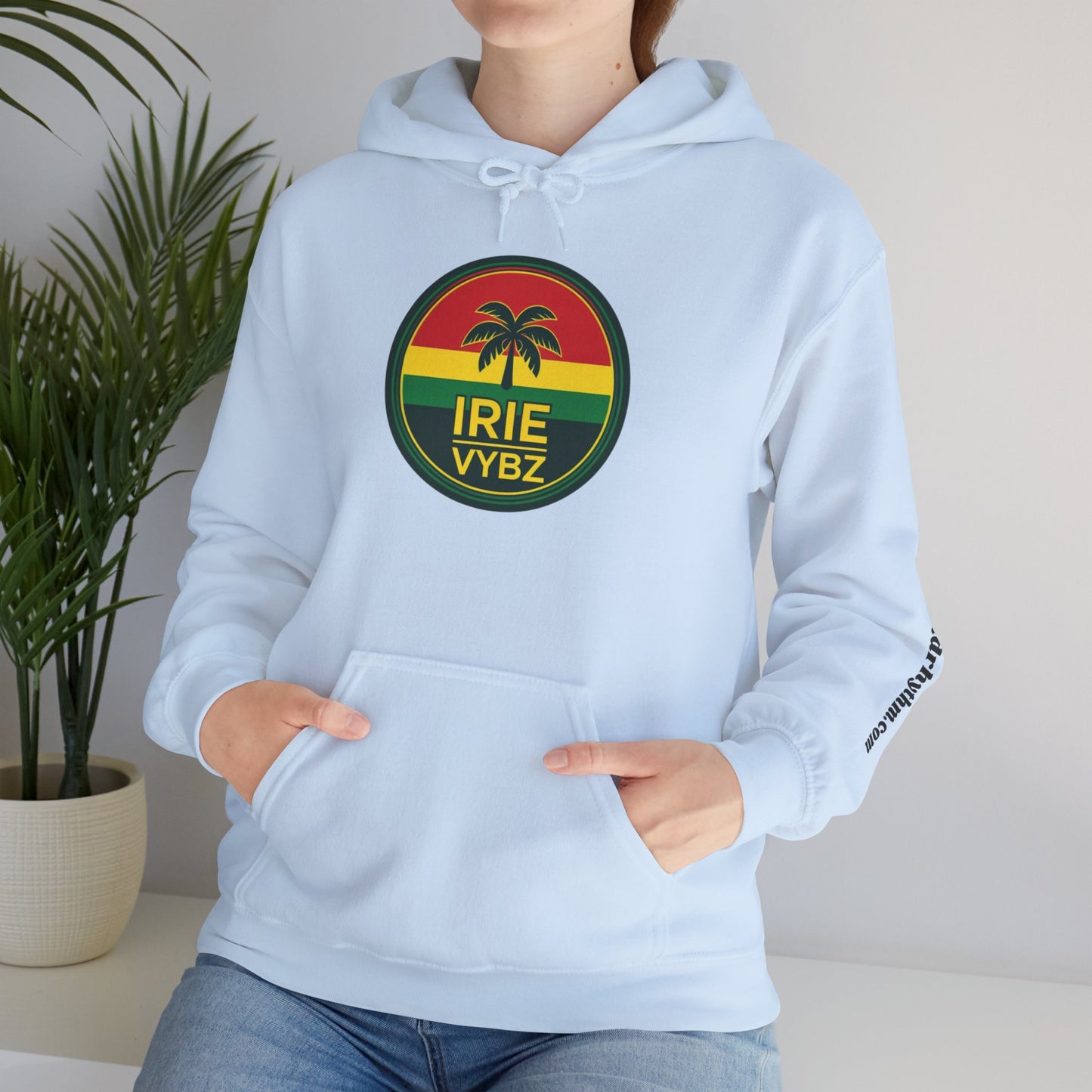 Irie Vybz Unisex Hooded Sweatshirt, Casual Streetwear, Reggae Vibes, Cozy Pullover, Gift for Music Lovers