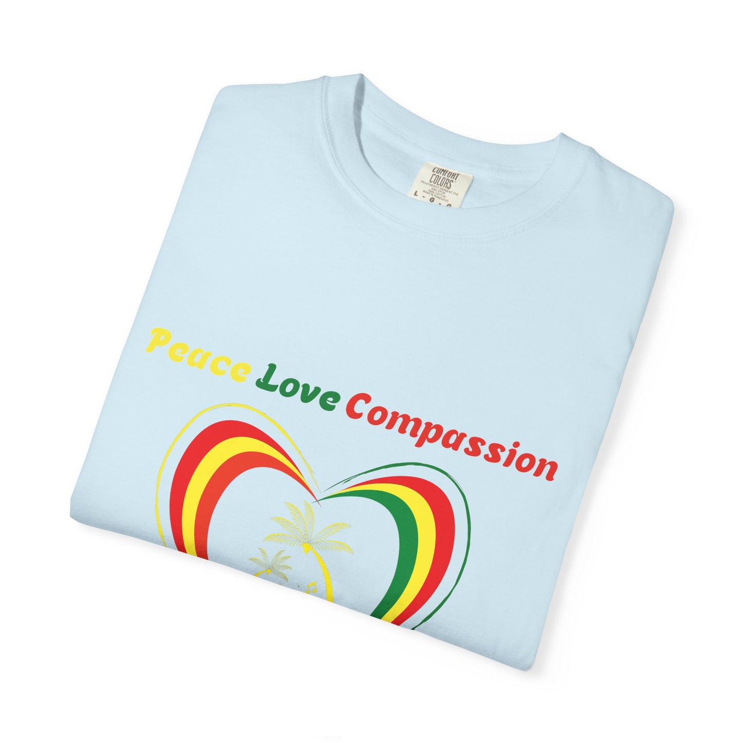 Garment-Dyed T-shirt Island Rhythm Peace Love Compassion