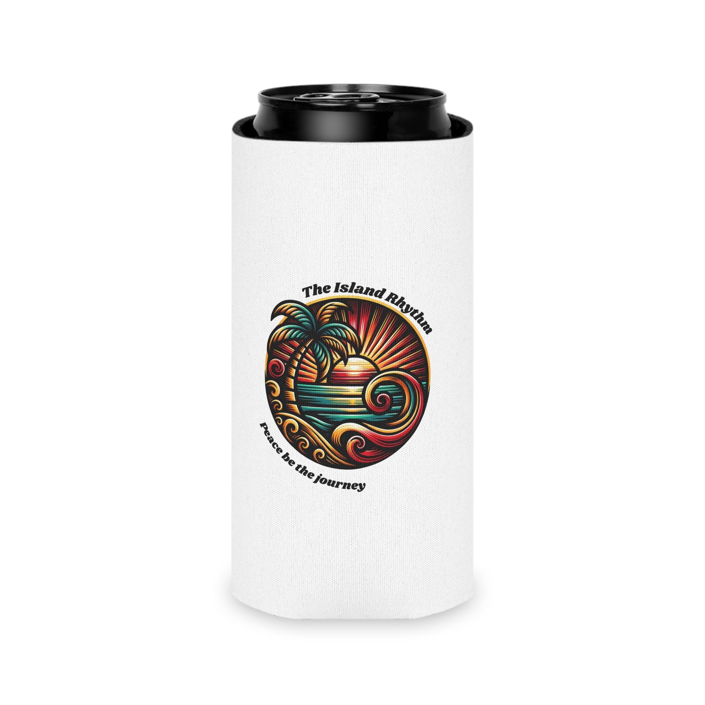 Tropical Paradise Can Cooler - 'Peace Be The Journey' Design