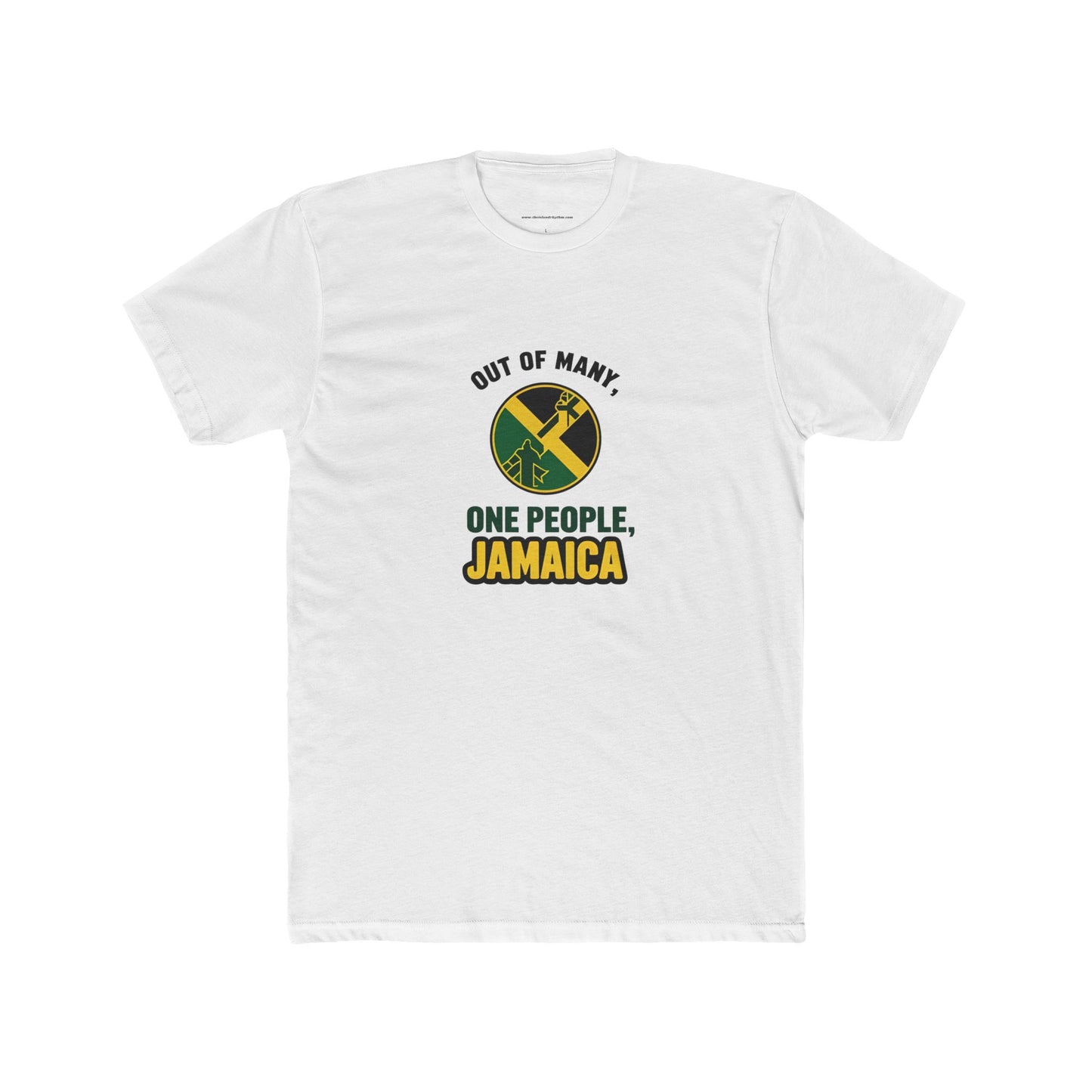 Jamaican Pride Unisex Cotton Crew Tee - Out of Many, One People Graphic T-Shirt