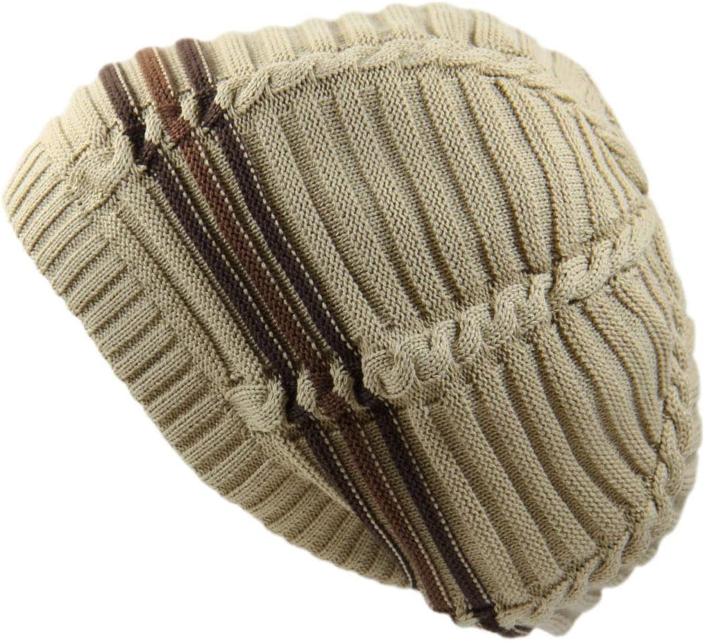 100% Cotton Classic Rasta Slouchy Ribbed Beanie Hats
