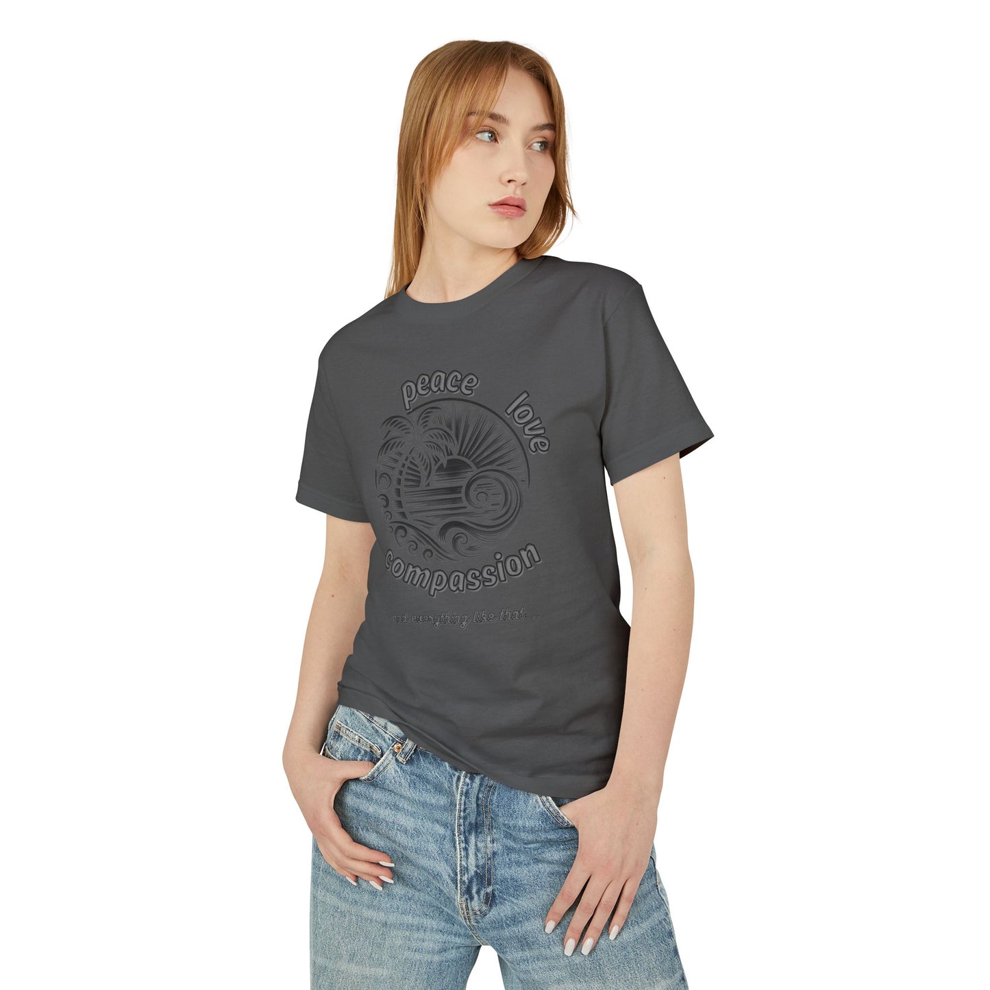 T-Shirt Peace Love Compassion Island Rhythm Tee
