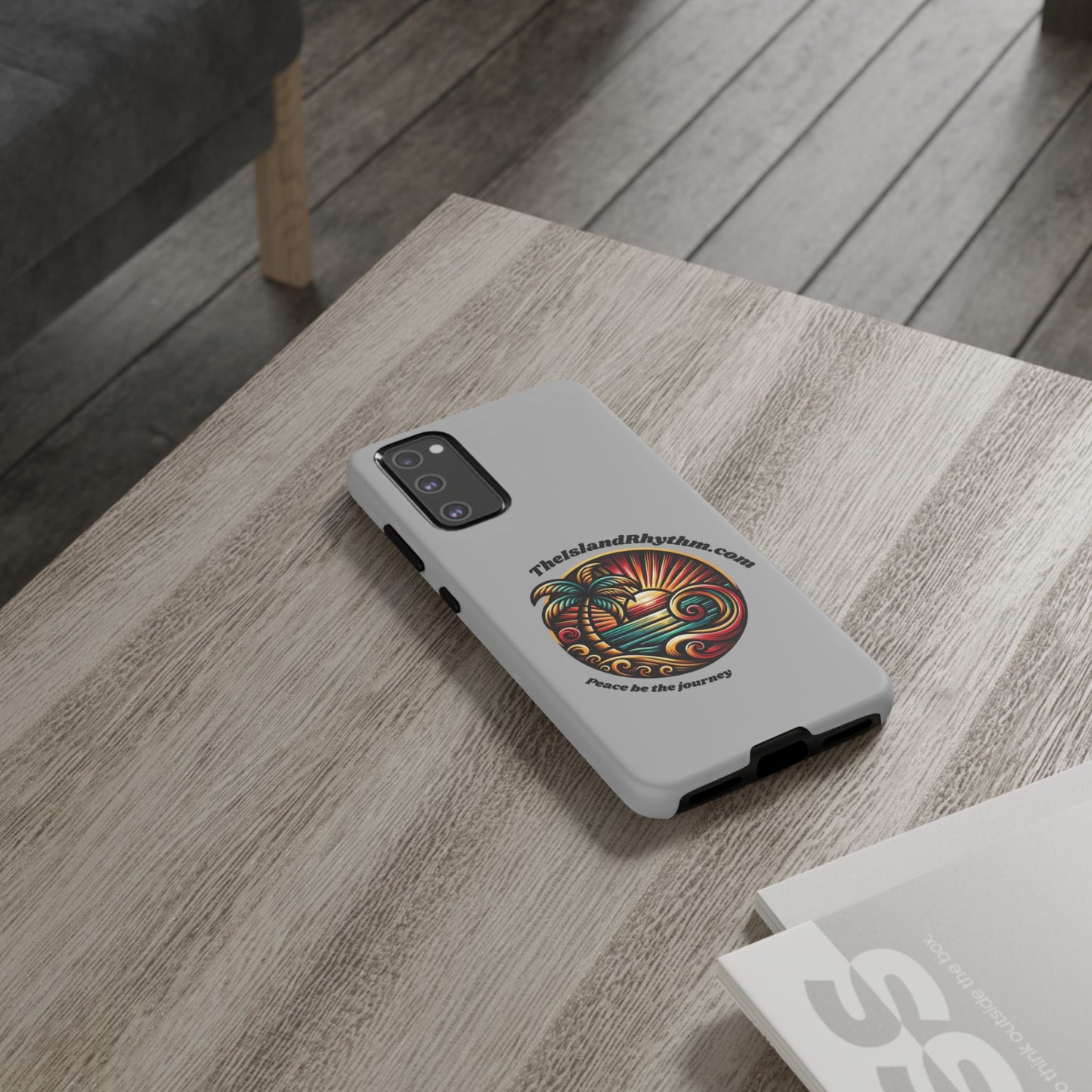 Tough Phone Case - Coastal Vibes with Inspirational Quote "Peace be the journey"