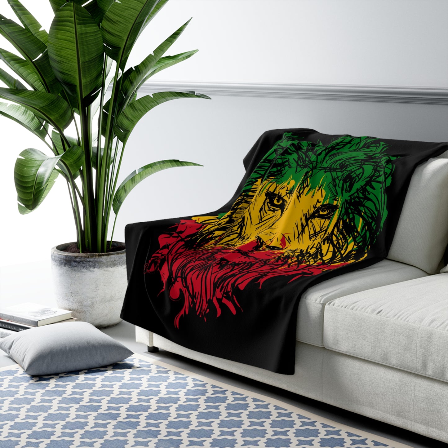 Sherpa Blanket Lion of Judah Rasta