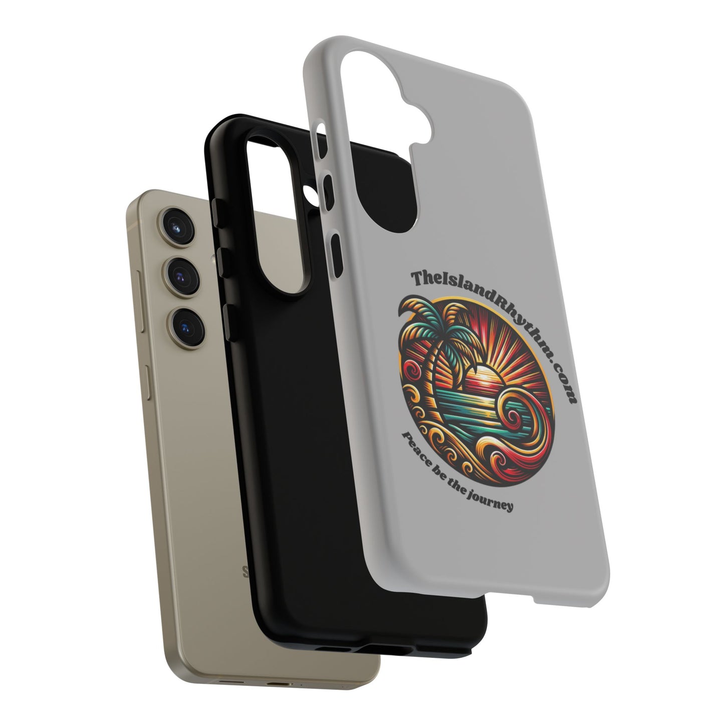 Tough Phone Case - Coastal Vibes with Inspirational Quote "Peace be the journey"
