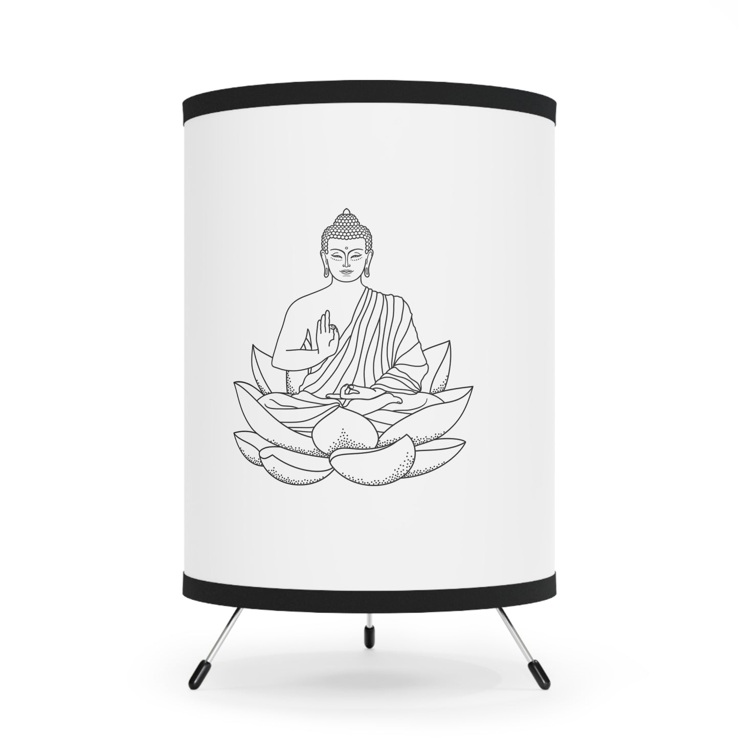 Buddha Decorative Tripod Lamp with High-Res Printed Shade - The Island Rhythm