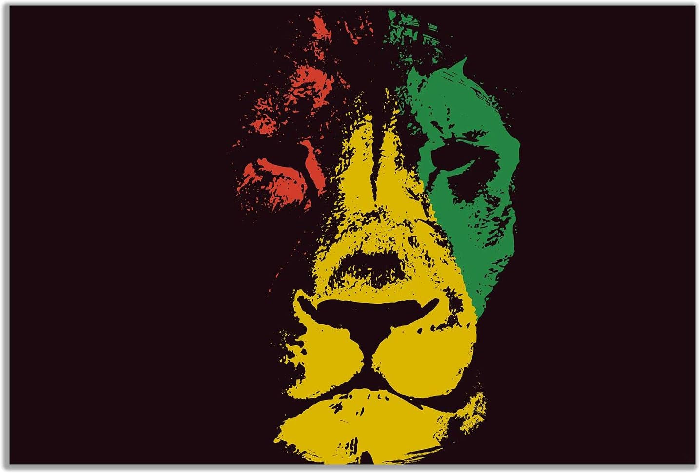 Jamaican Rasta Lion Canvas Wall Art Picture Print (12X8)