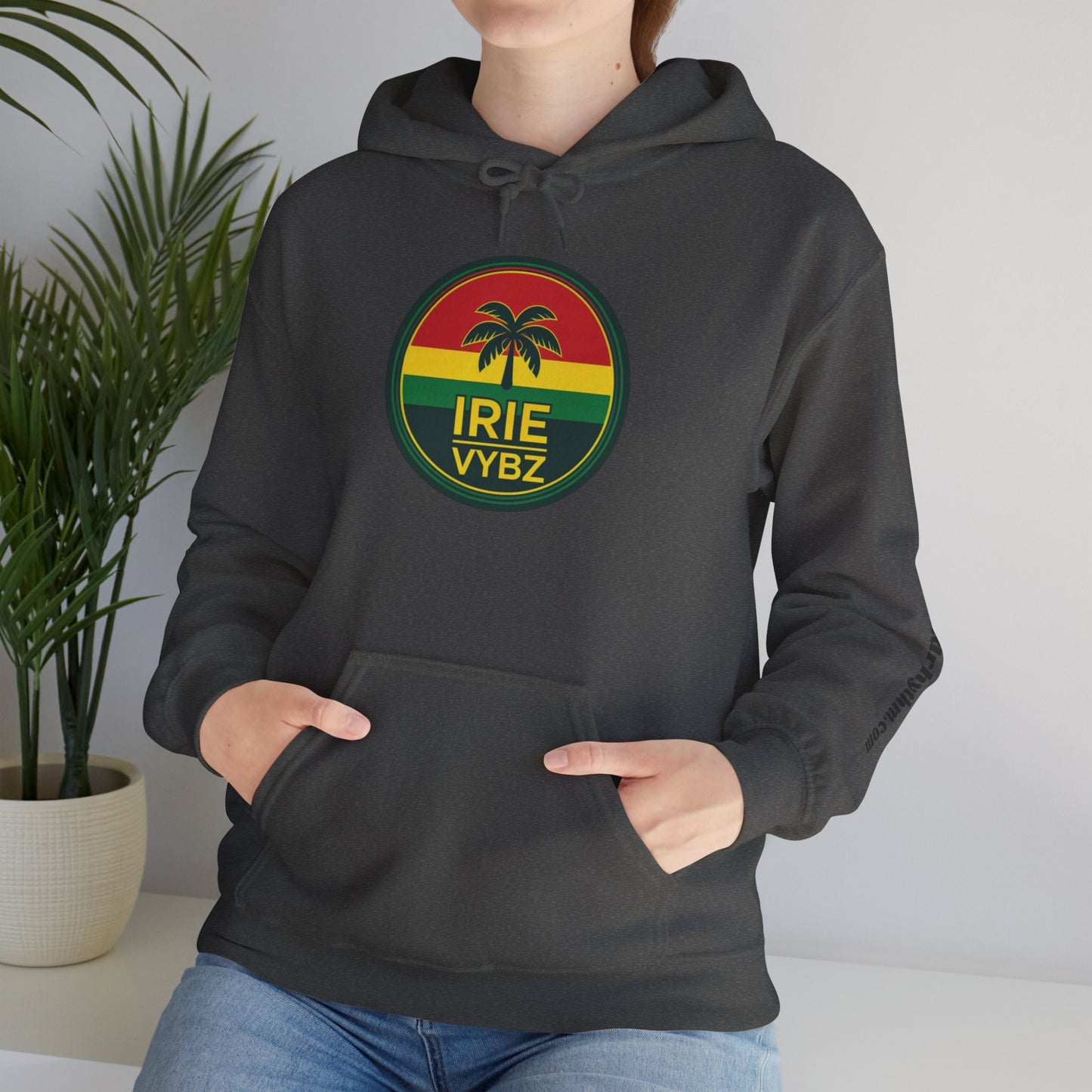 Irie Vybz Unisex Hooded Sweatshirt, Casual Streetwear, Reggae Vibes, Cozy Pullover, Gift for Music Lovers