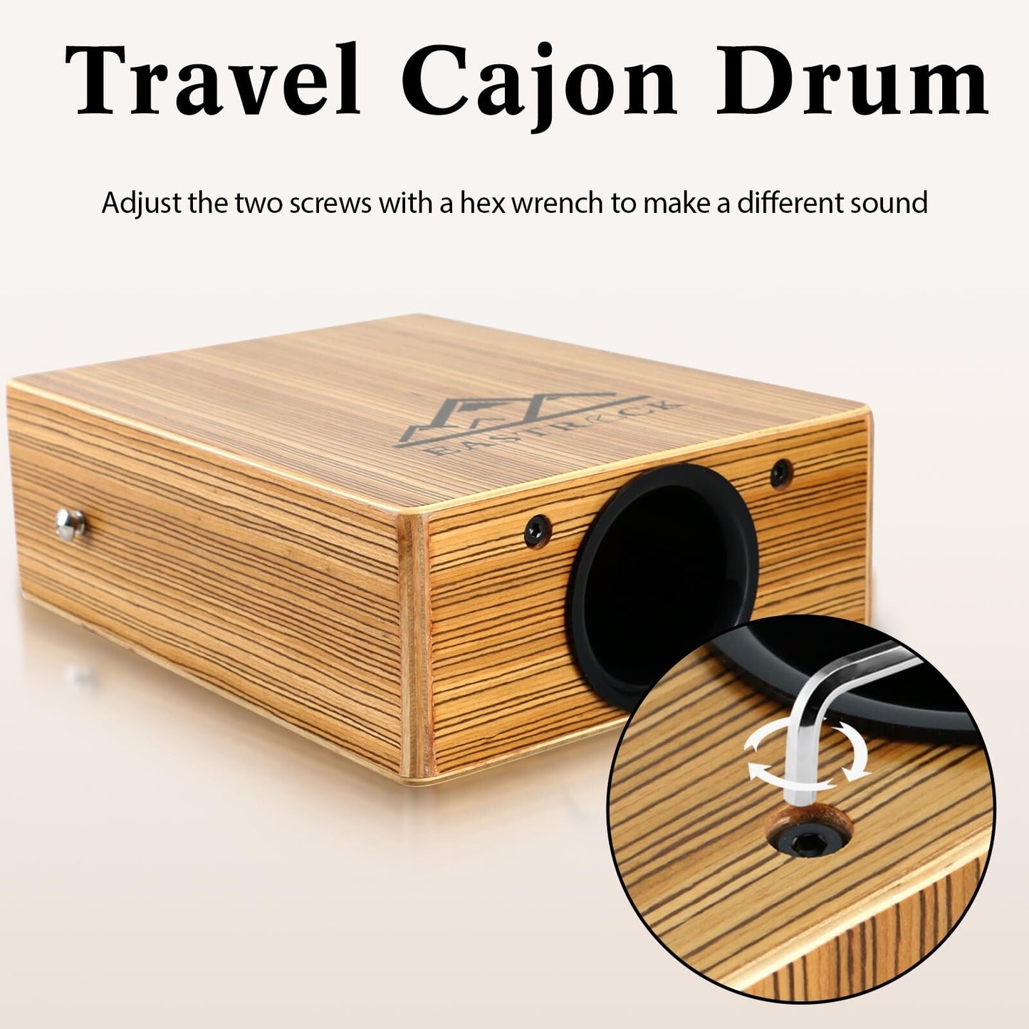 Eastrock Portable Cajones Beat Box Hand Drum Cajon, Stringed Persussion Instr...