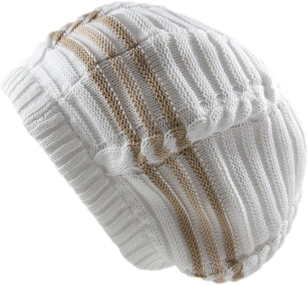 100% Cotton Classic Rasta Slouchy Ribbed Beanie Hats