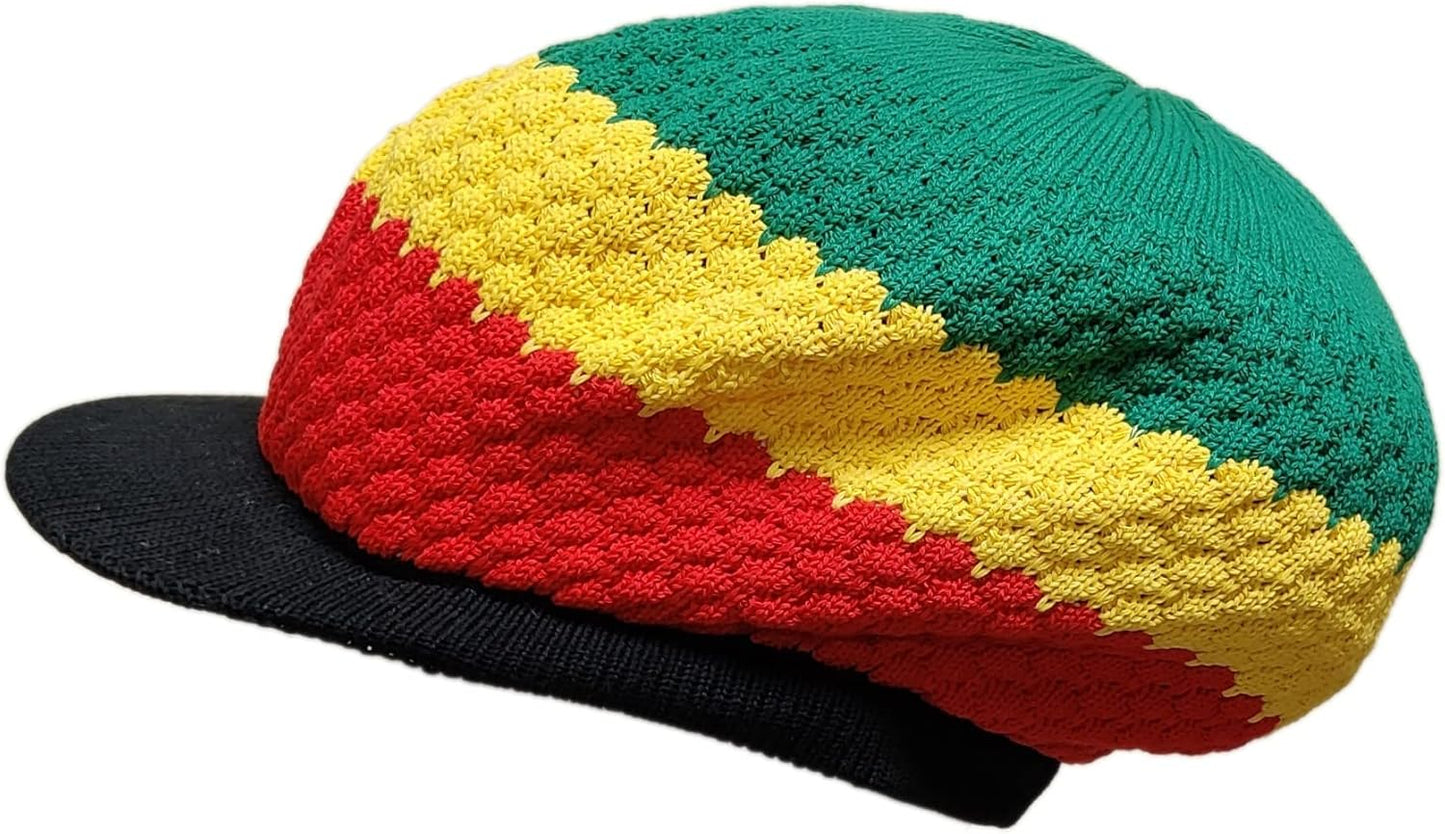SSK Rasta Knit Tam Hat Dreadlock Cap. Multiple Designs and Sizes.