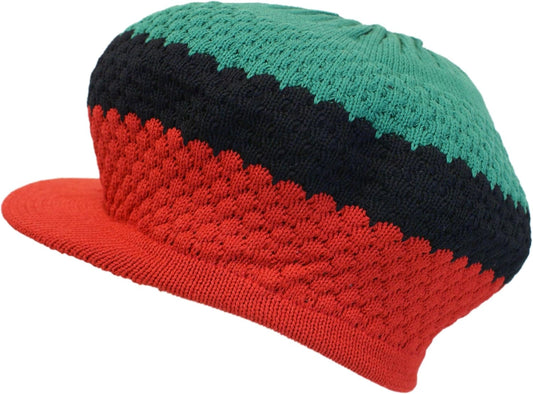 SSK Rasta Knit Tam Hat Dreadlock Cap. Multiple Designs and Sizes.