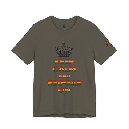 Reggae Music Unisex Tee - Keep Calm and Reggae On Design - The Island Rhythm