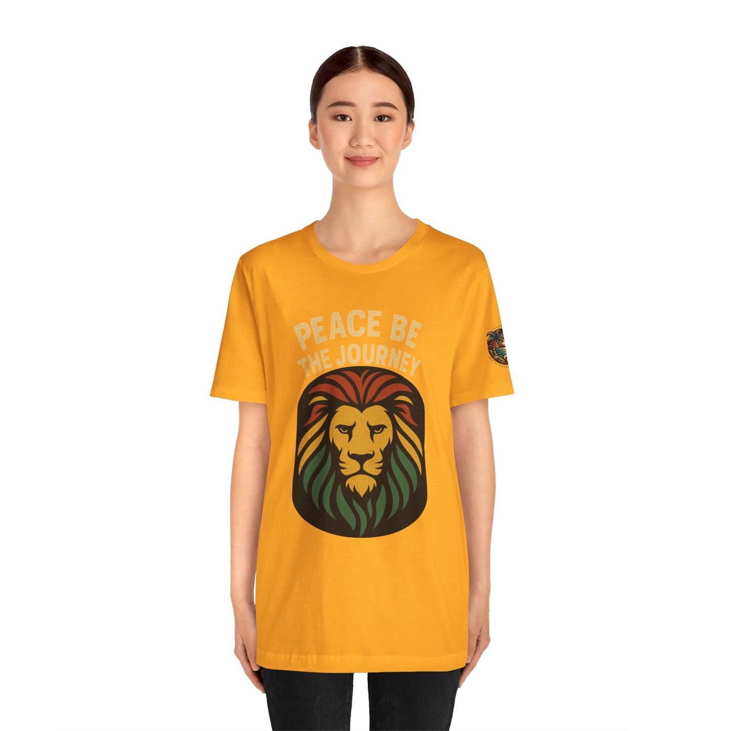 Peace Be the Journey Lion T‑Shirt — Rasta Lion Graphic Tee - The Island Rhythm