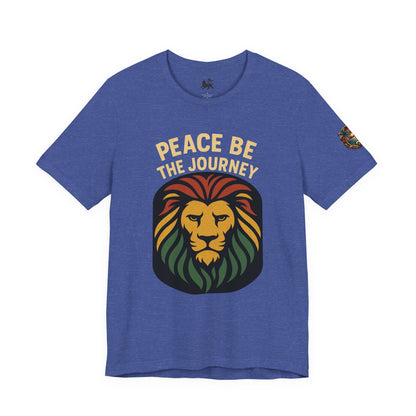 Peace Be the Journey Lion T‑Shirt — Rasta Lion Graphic Tee - The Island Rhythm