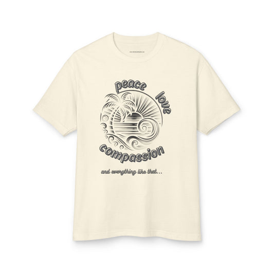 T-Shirt Peace Love Compassion Island Rhythm Tee