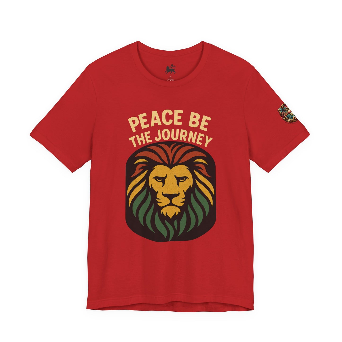Peace Be the Journey Lion T‑Shirt — Rasta Lion Graphic Tee - The Island Rhythm