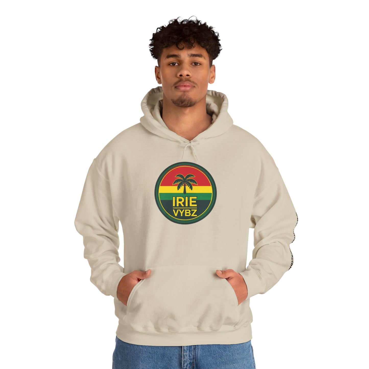 Irie Vybz Unisex Hooded Sweatshirt, Casual Streetwear, Reggae Vibes, Cozy Pullover, Gift for Music Lovers