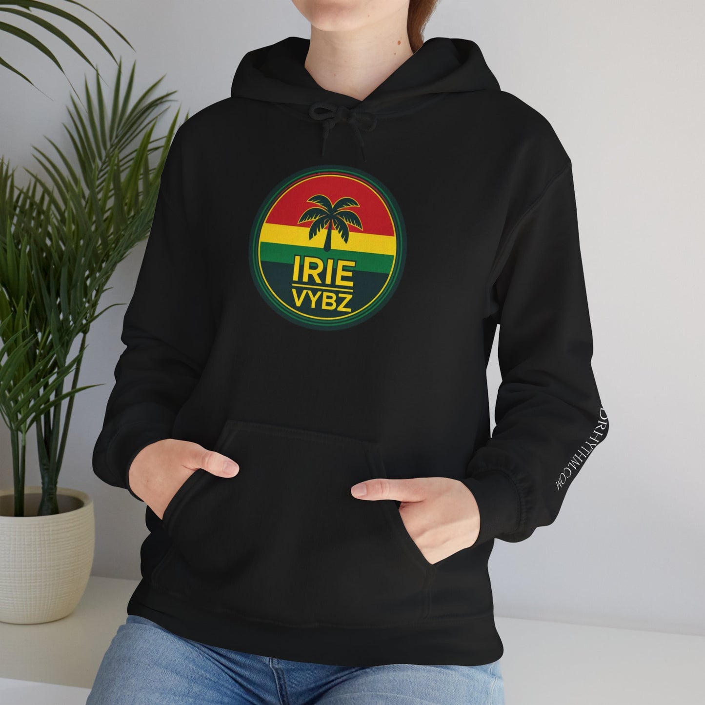 Irie Vybz Unisex Hooded Sweatshirt, Casual Streetwear, Reggae Vibes, Cozy Pullover, Gift for Music Lovers